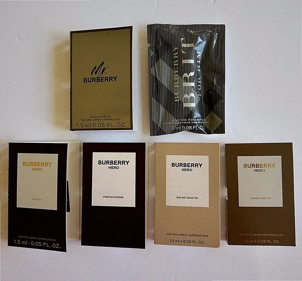 Burberry Cologne Collection Perfume 6pc Sample Spray Vial Set