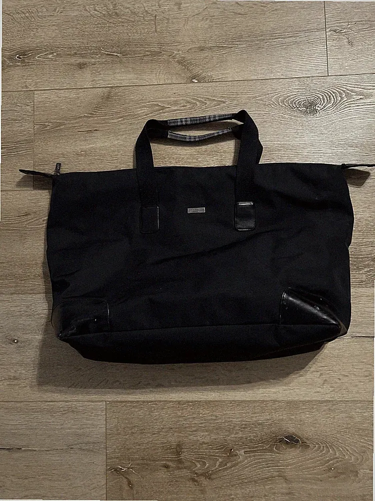Burberry Tote Bag Fragrance Black Canvas Large COA Rectangle Travel Shopper
