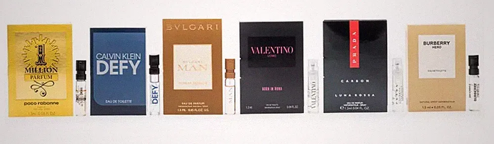 Qty 6 Fragrance Perfume Sample Calvin Klein Valentino Burberry Gift Set